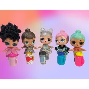 LOL Surprise Toy Dolls & Water Bottles Mixed Lot Play Set/Cake Toppers 10 PC